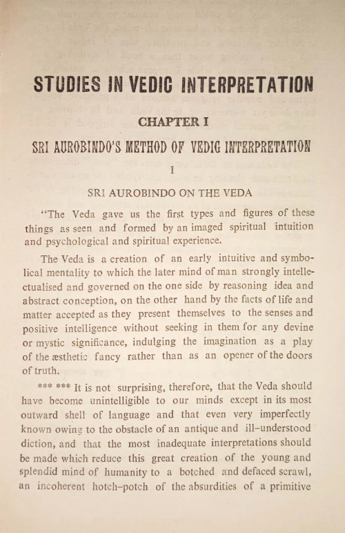 Studies In Vedic Interpretation CSSt. 32